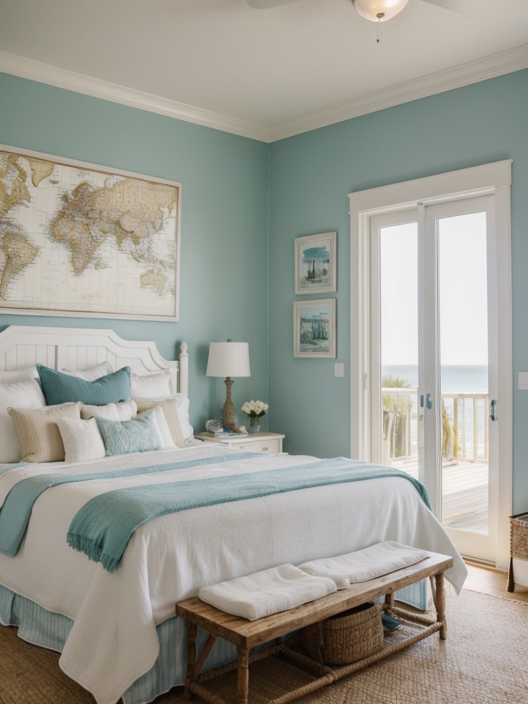 Coastal Vibes: Stylish Map Decor for Your Apartment Bedroom