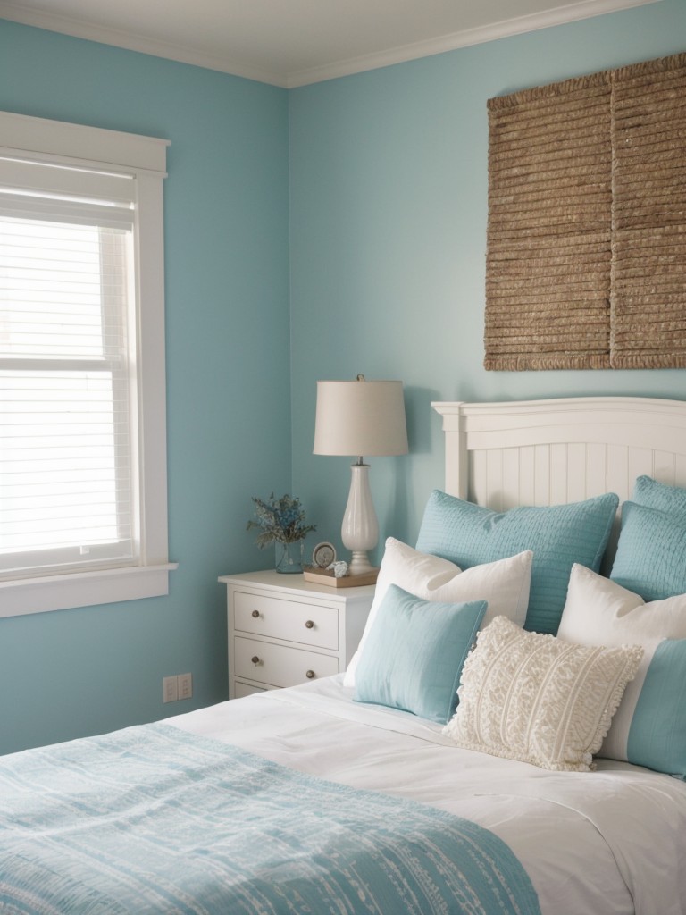 Coastal Apartment: Beach-themed Bedroom Decor Inspo.