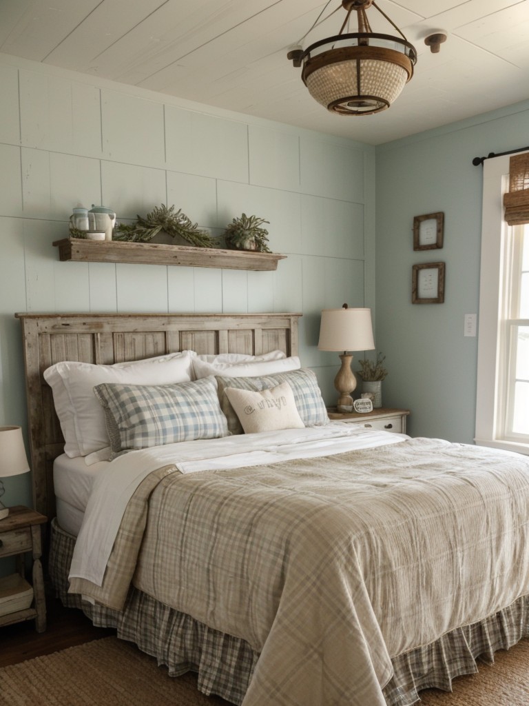 Cozy Coastal Bedroom Decor: Embrace a beachy vibe with distressed wood furniture and soft colors.