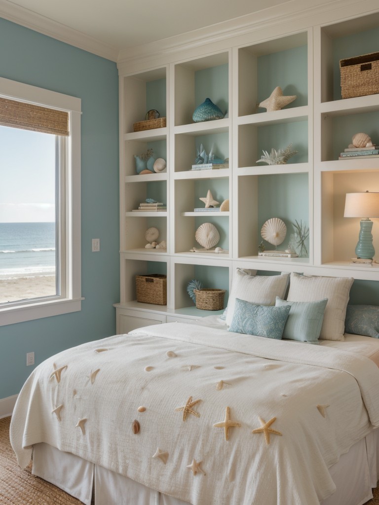 Coastal Dream: Inspiring Bedroom Decor with Custom Bookshelf