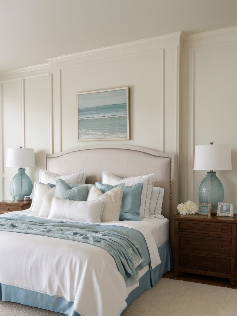 Cozy Coastal: Elevate Your Bedroom with Sumptuous Fabrics and Elegant Decor