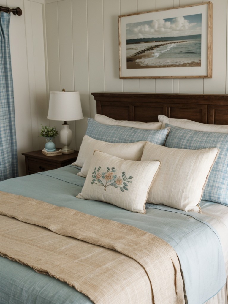 Coastal-Inspired Bedroom: Elevate Your Apartment with Natural Fibers & Vintage Patterns