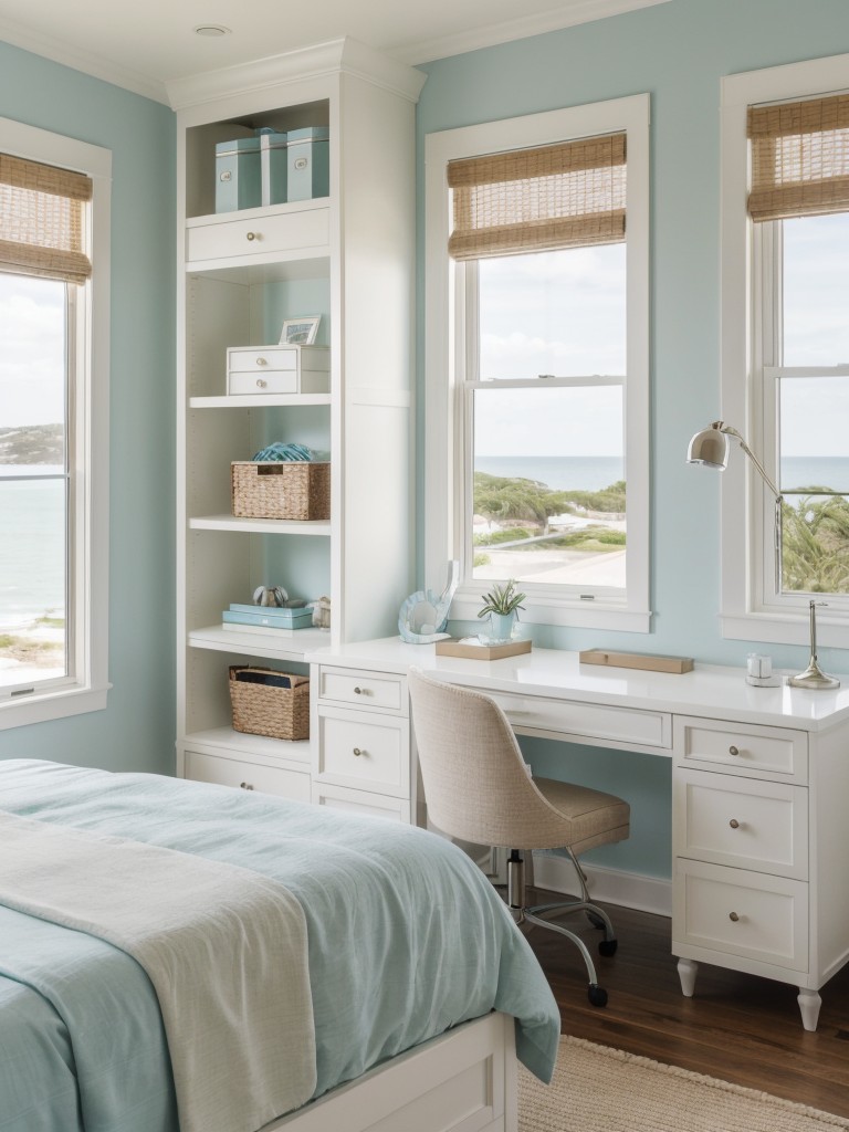 Coastal Chic: Create a Functional Bedroom Workspace