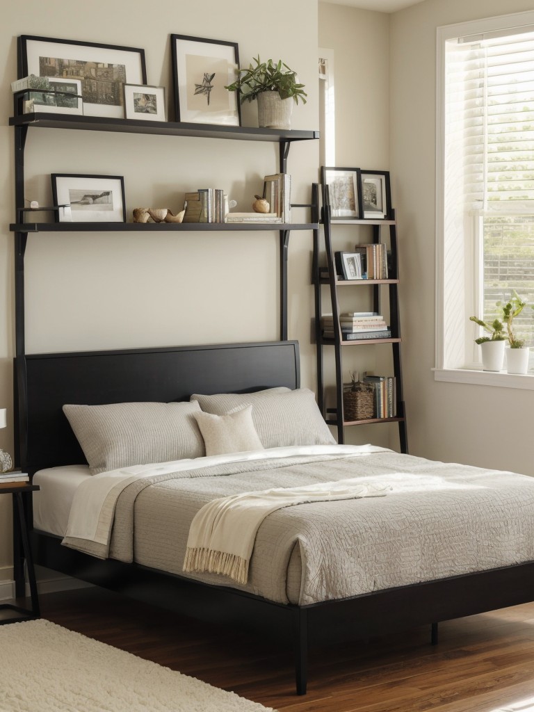 Bedroom Oasis: Stylish Ideas for Open Shelving in Apartments.