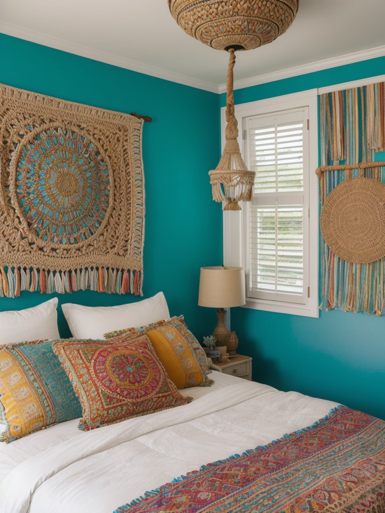 Coastal Boho Vibes: Transform Your Bedroom with Vibrant Colors & Exotic Elements!