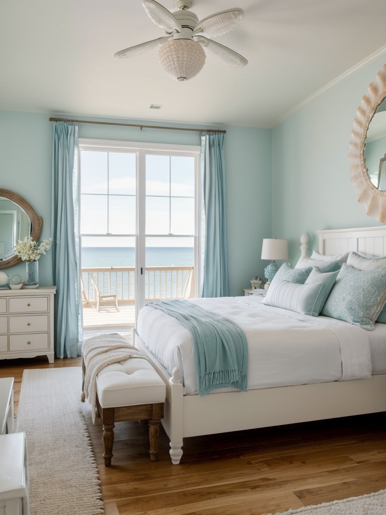 Seashell-inspired bedroom decor with a coastal twist