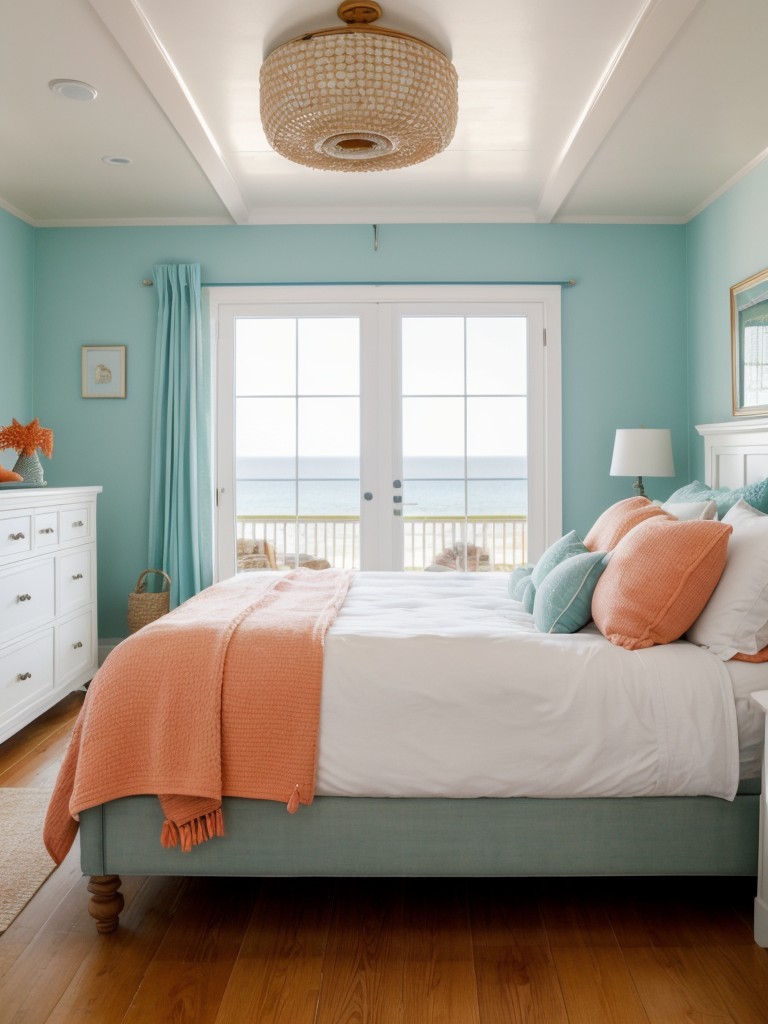 Coastal Bedroom Bliss: Seashells, Coral and Vintage Buoy Accents!