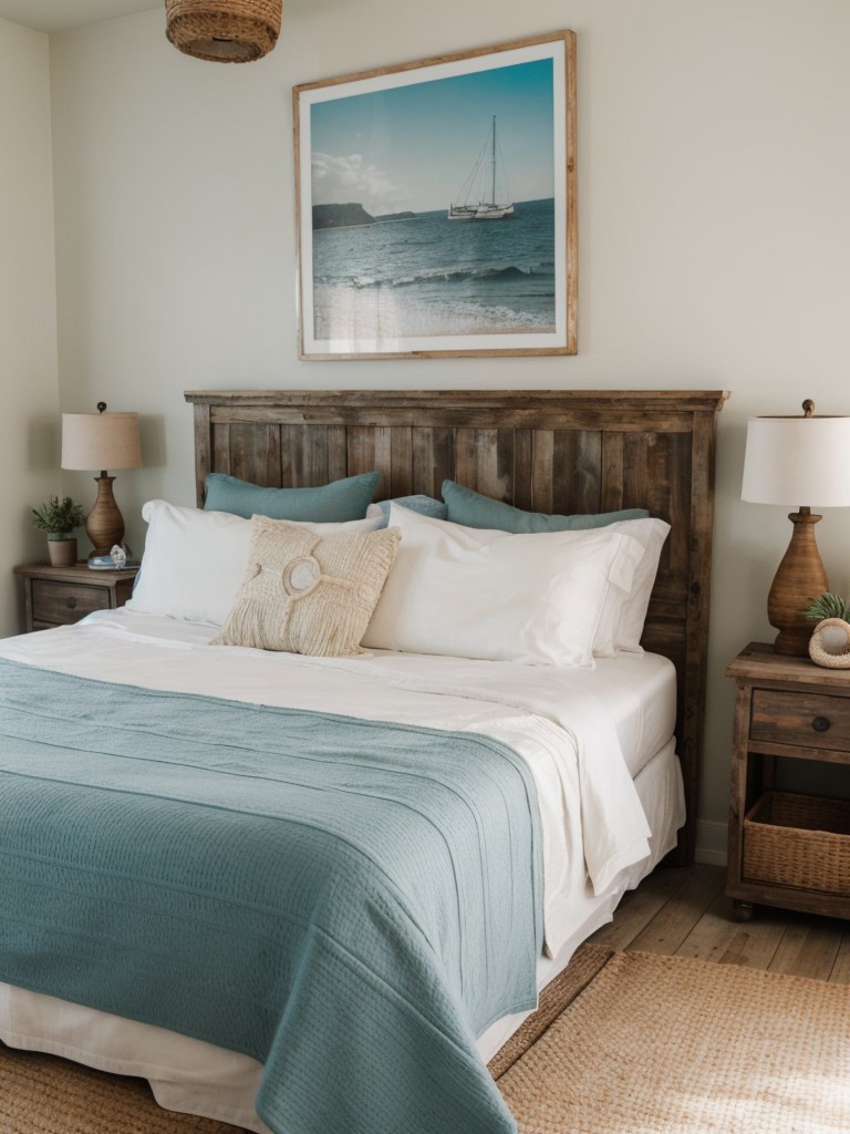 Seaside Serenity: Elevate your Bedroom with a Vintage Ship's Wheel!