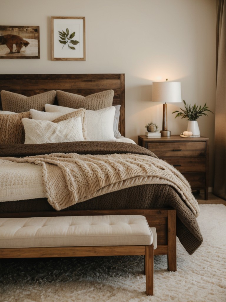 Cozy Bedroom Vibes: Earthy Tones + Rustic Furniture.