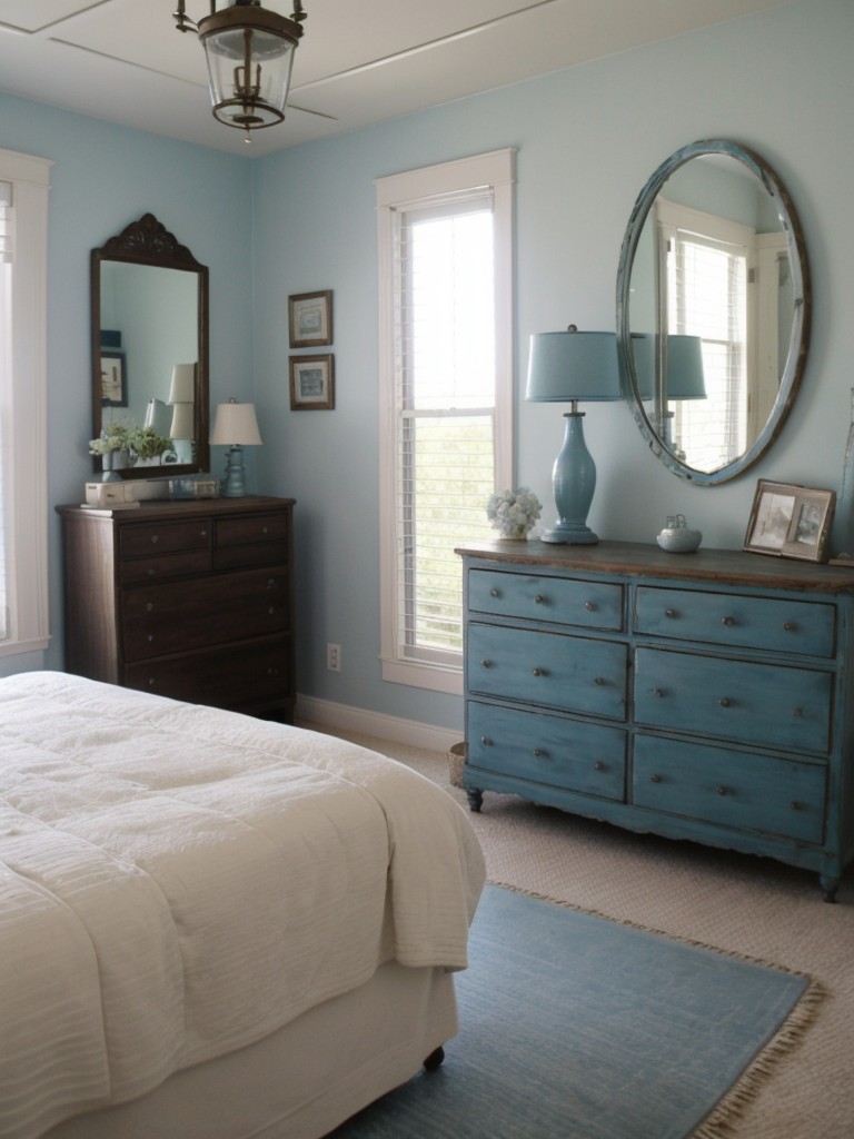 Coastal Bliss: Vintage-Inspired Bedroom Decor for a Tranquil Apartment