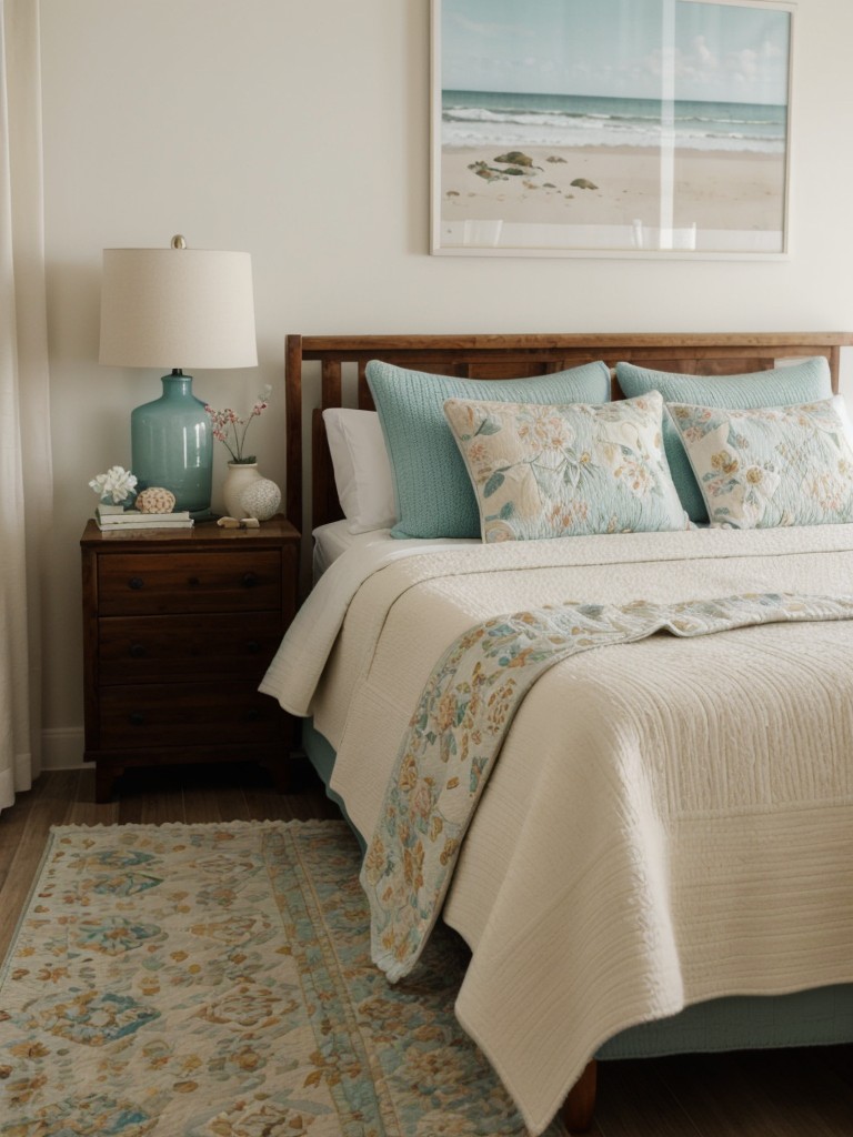 Coastal Bedroom Bliss: Mix Patterns & Textures for Eclectic Apartment Vibes