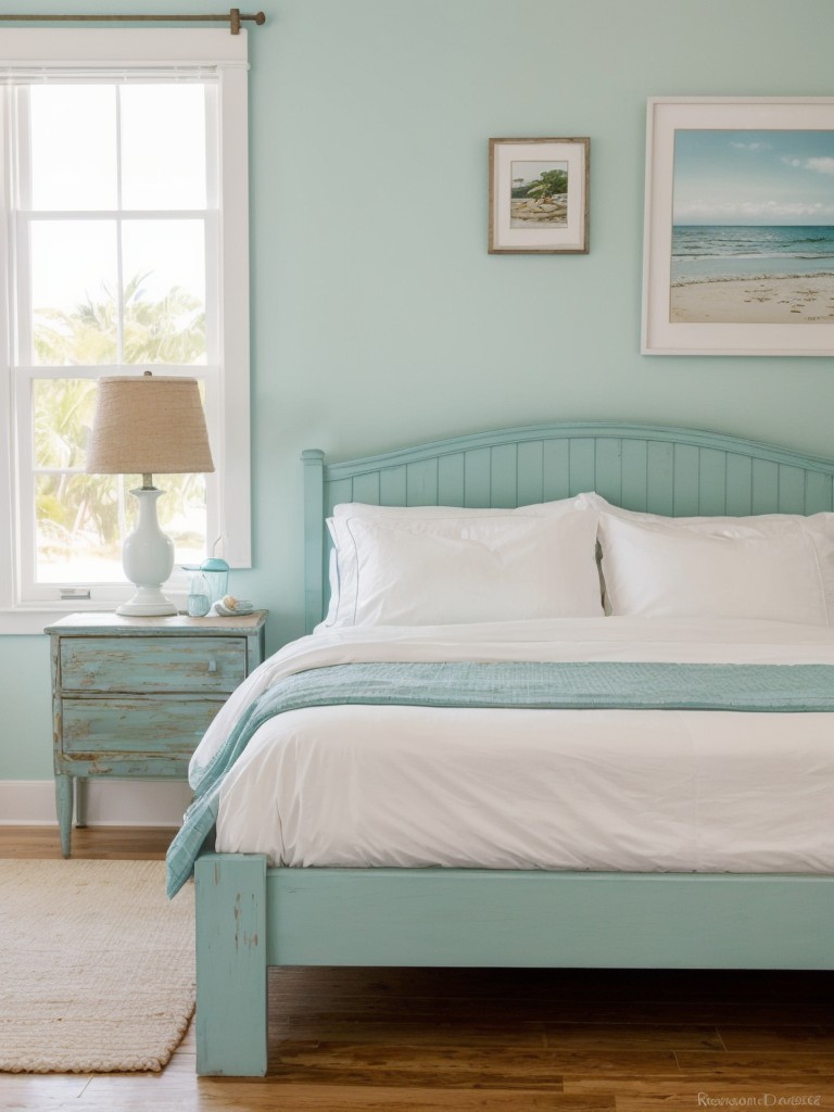 Coastal Chic: Stunning Apartment Bedroom Decor with Beach-Inspired Gallery Wall