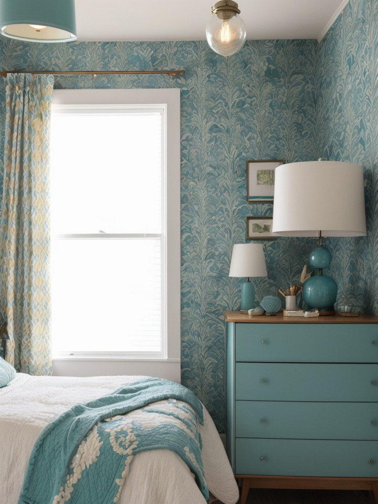 Seaside Vibes: Retro Bedroom Decor with a Coastal Twist