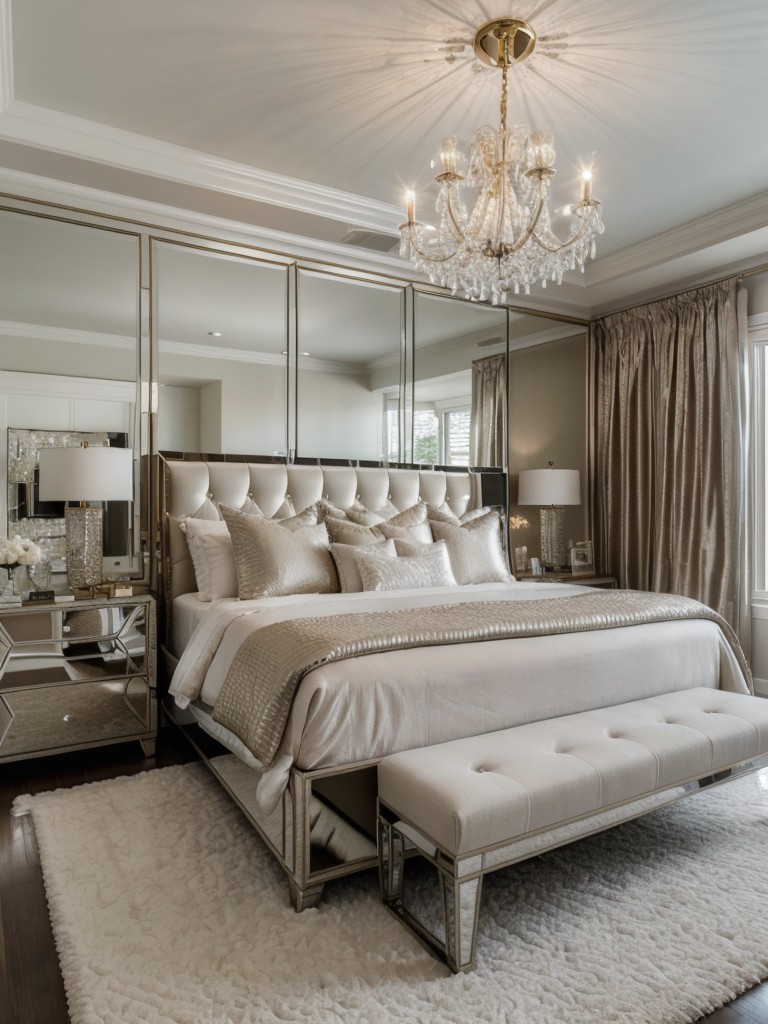 Modern Glam Bedroom Inspiration: Metallic Accents & Luxe Textures!