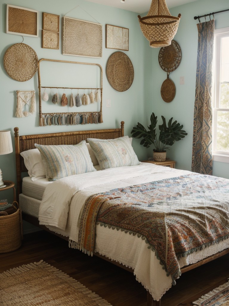 Boho-Chic Bedroom Inspo: Mix patterns, textures, and vintage vibes for a dreamy space!