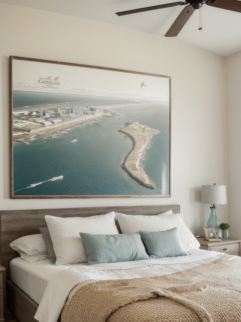 Coastal vibes: Turn your bedroom into a seaside sanctuary with a vintage map accent