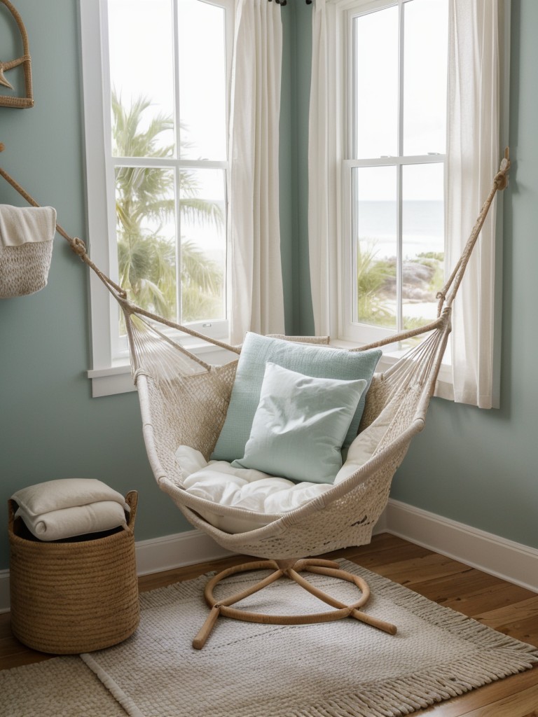 Cozy Coastal Vibes: Create a Relaxing Apartment with a Hammock Chair