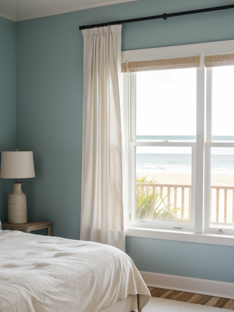 Beachy Bedroom Bliss: Create a Coastal Haven with Sheer Curtains!