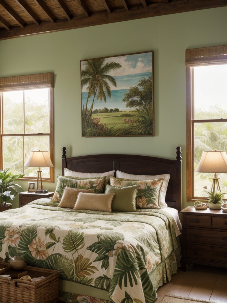 Transform your bedroom into a tropical oasis with lush decor!