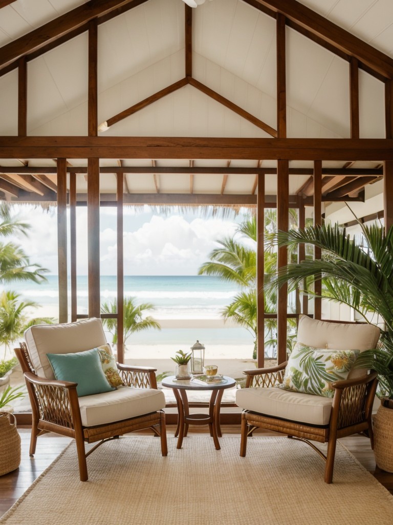 Tropical Bedroom Oasis: Cozy seating area for ultimate relaxation!