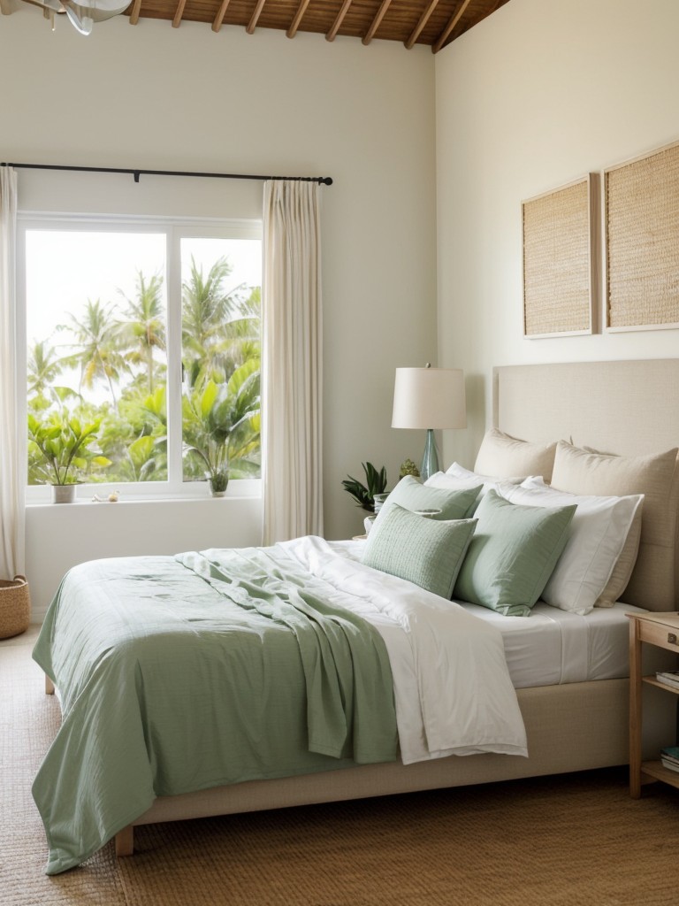 Create a Tropical Oasis in Your Bedroom with Neutral Tones!