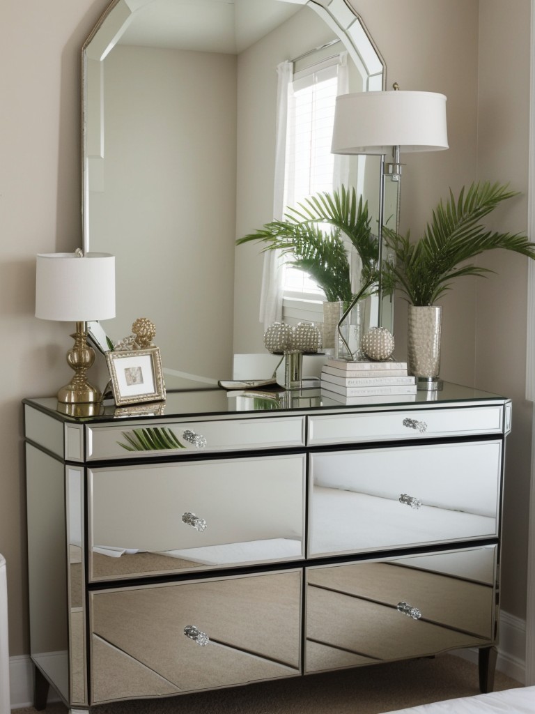 Create a Glamorous Oasis with Mirrored Furniture - Elevate Your Bedroom Decor!