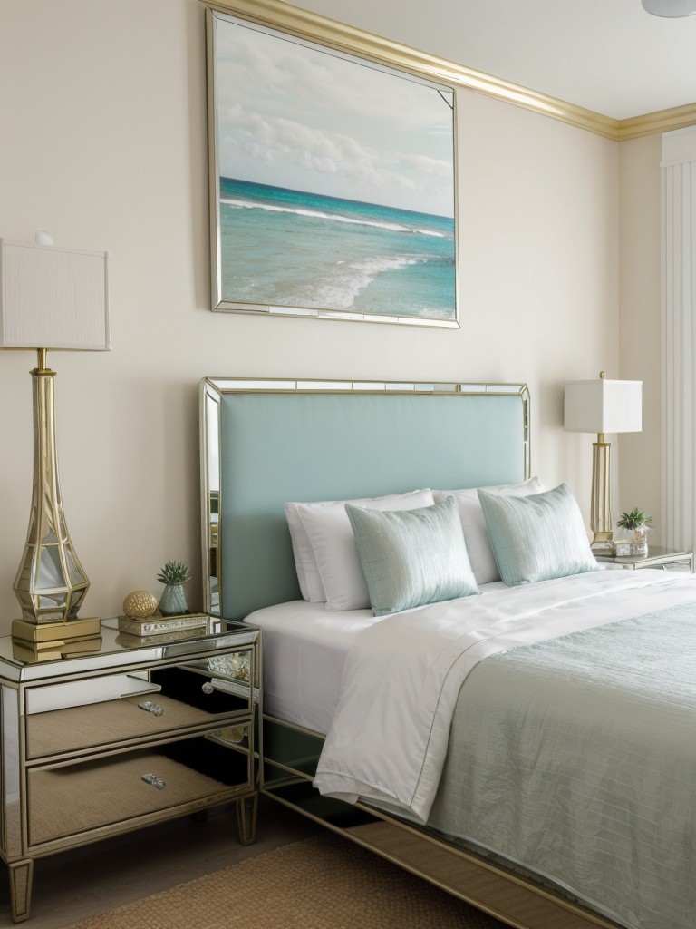 Coastal Bliss: Transform Your Bedroom into a Tropical Getaway with Glamorous Metallic Accents!