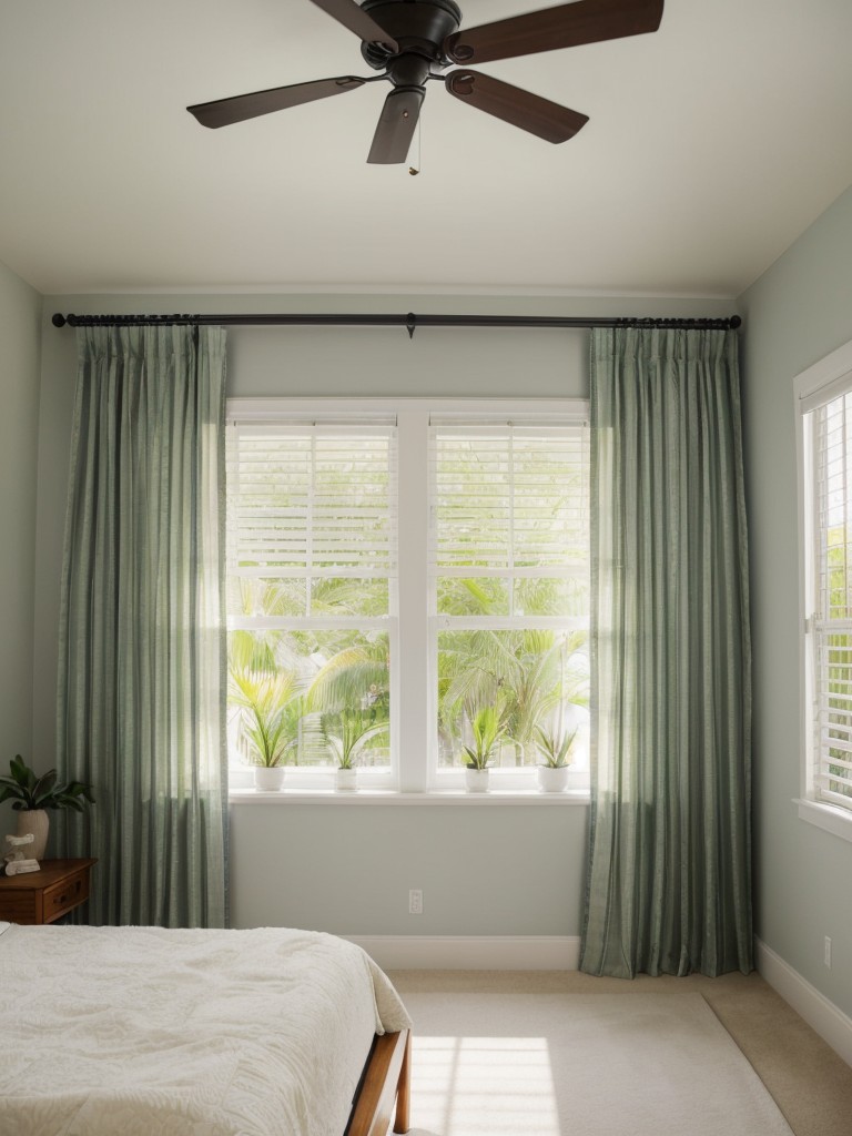 Tropical Bedroom Oasis: Let the Light In with Sheer Curtains!