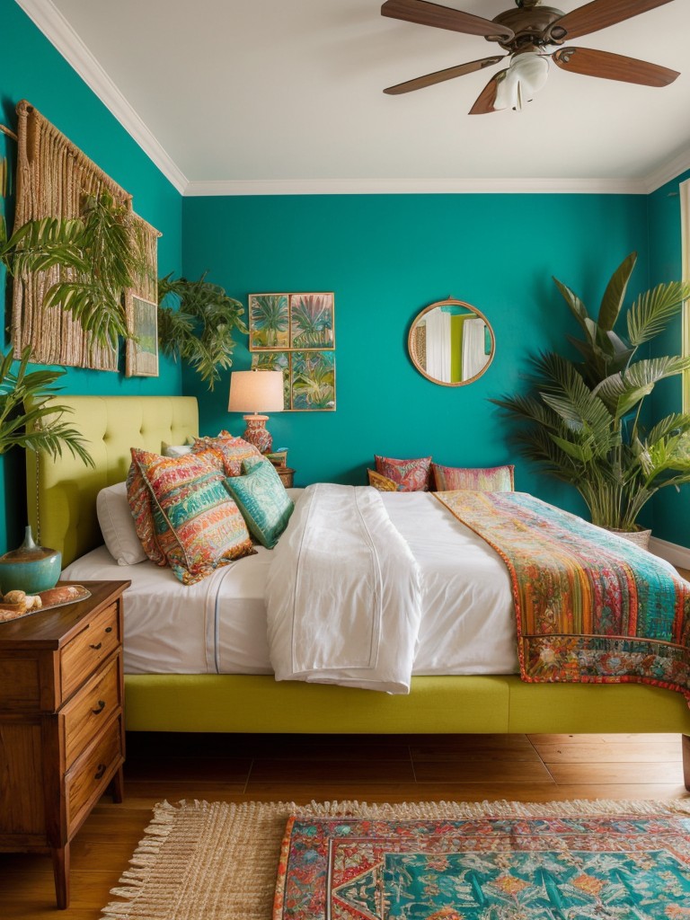 Boho-Inspired Bedroom: Add Layers & Vibrant Colors for a Summer-Ready Space!