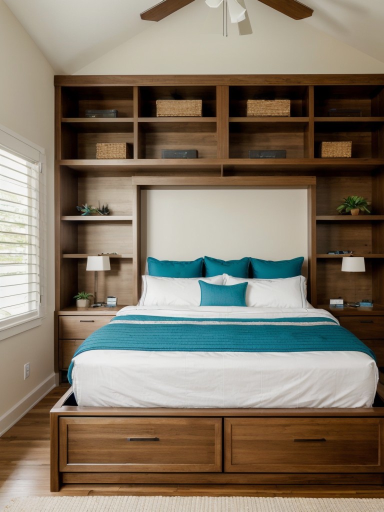 Tropical Paradise: Transform Your Apartment Bedroom with Clever Storage Solutions!