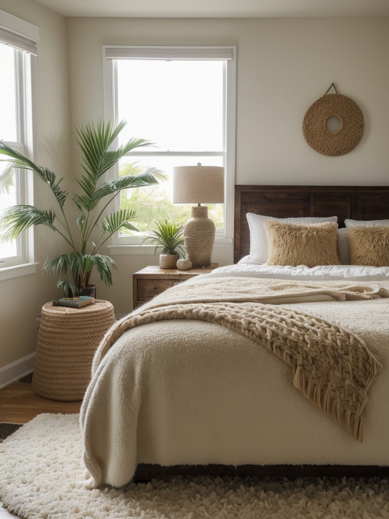 Cozy Tropical Vibes: Transform Your Bedroom with Plush Rugs!