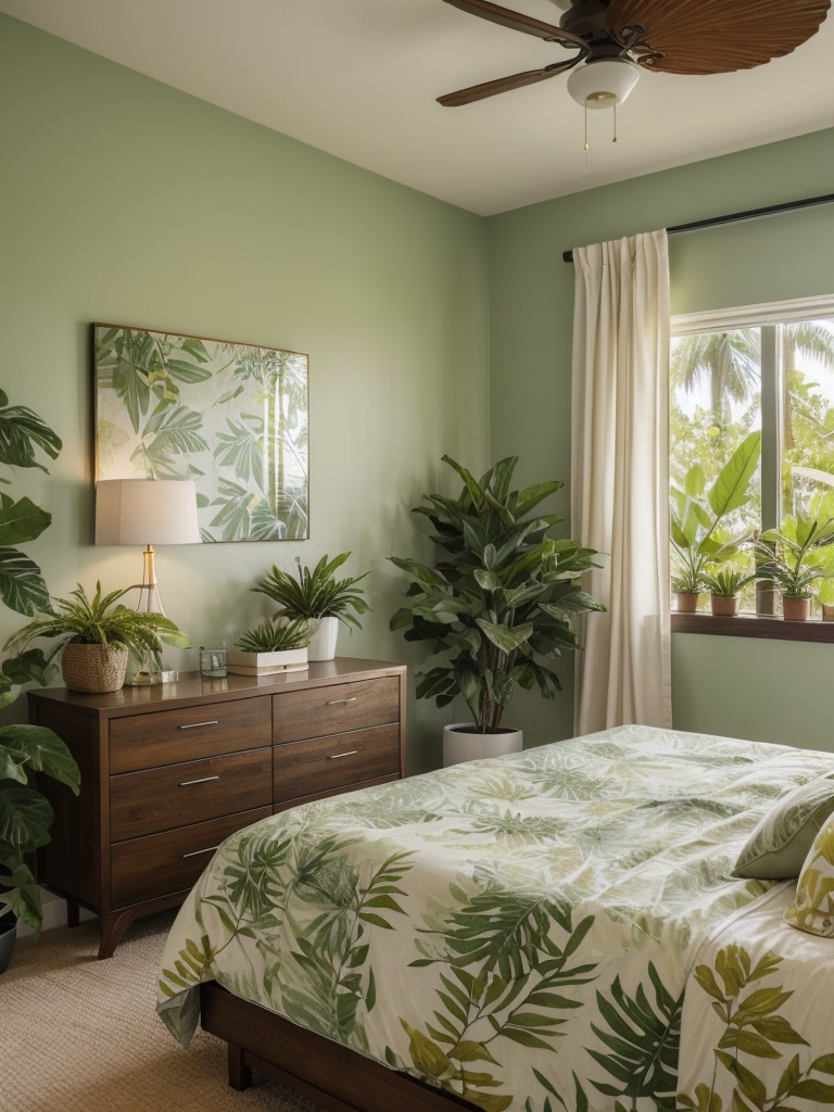 Tropical Retreat - Create a Serene Apartment with Botanical Bedroom Decor!