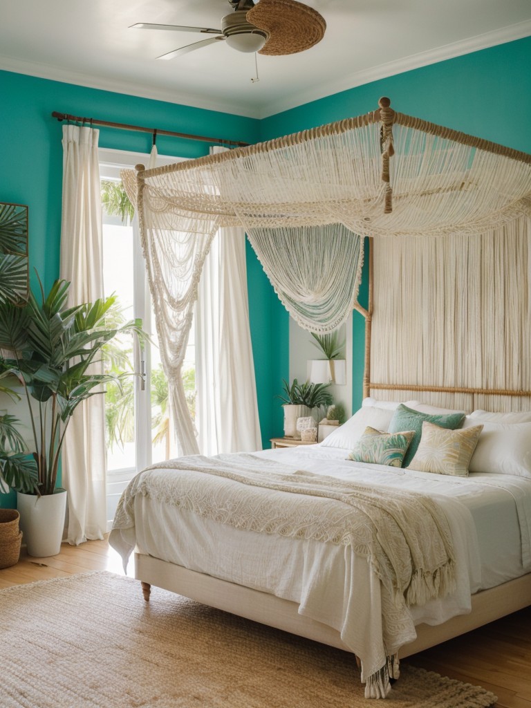 Boho Chic Paradise: Elevate Your Apartment with Tropical Bedroom Vibes!