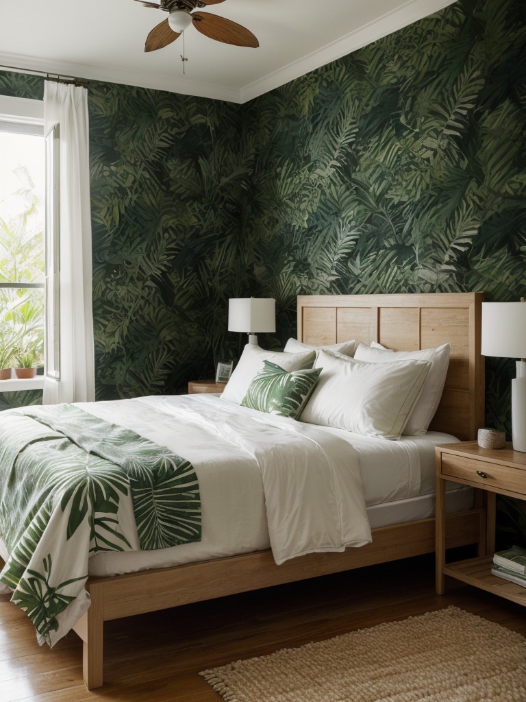 Transform Your Bedroom into a Tropical Oasis with Botanical Decor!