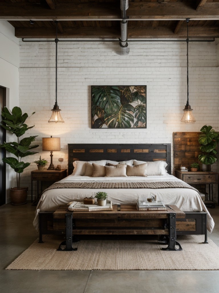 Urban Chic: Industrial Elements for a Trendy Apartment Bedroom!