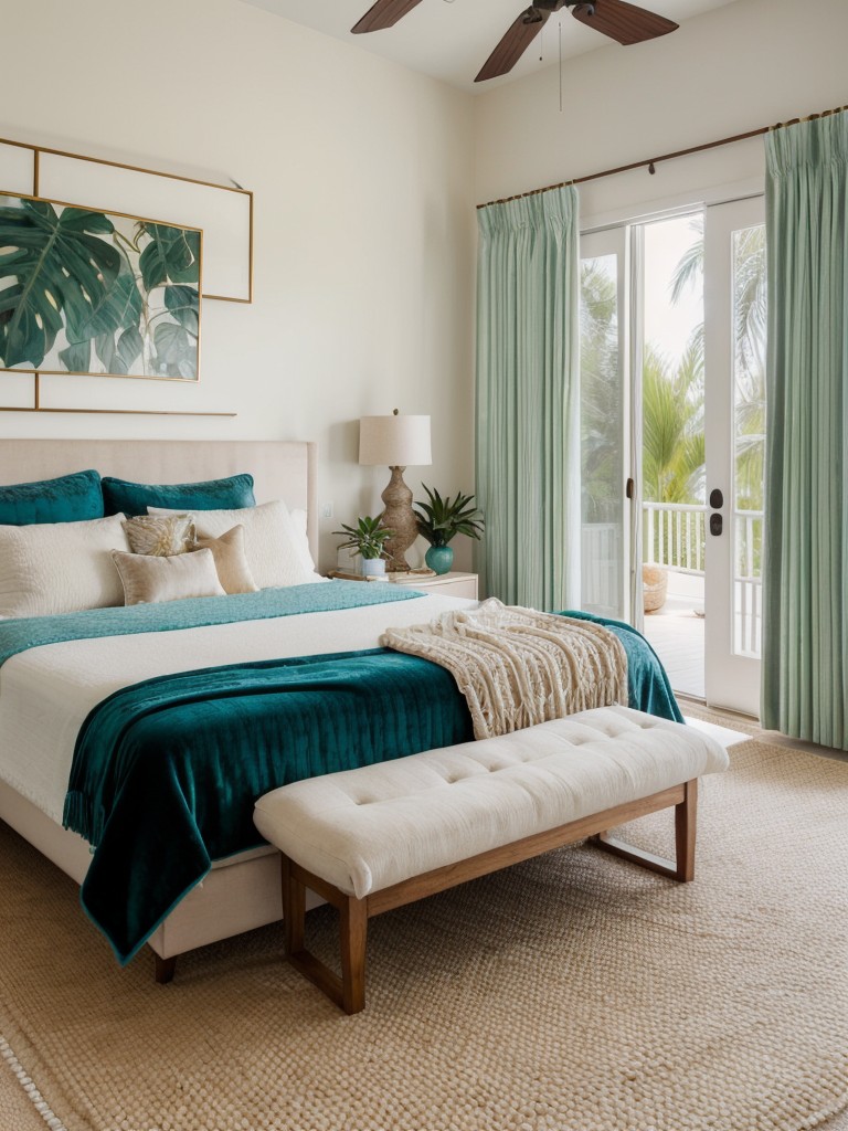 Tropical Bedroom Bliss: Layering Fabrics for Depth and Texture