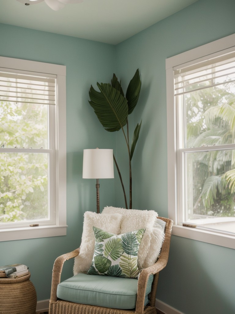 Create a Relaxing Bedroom Oasis with Tropical Decor & Cozy Seating!