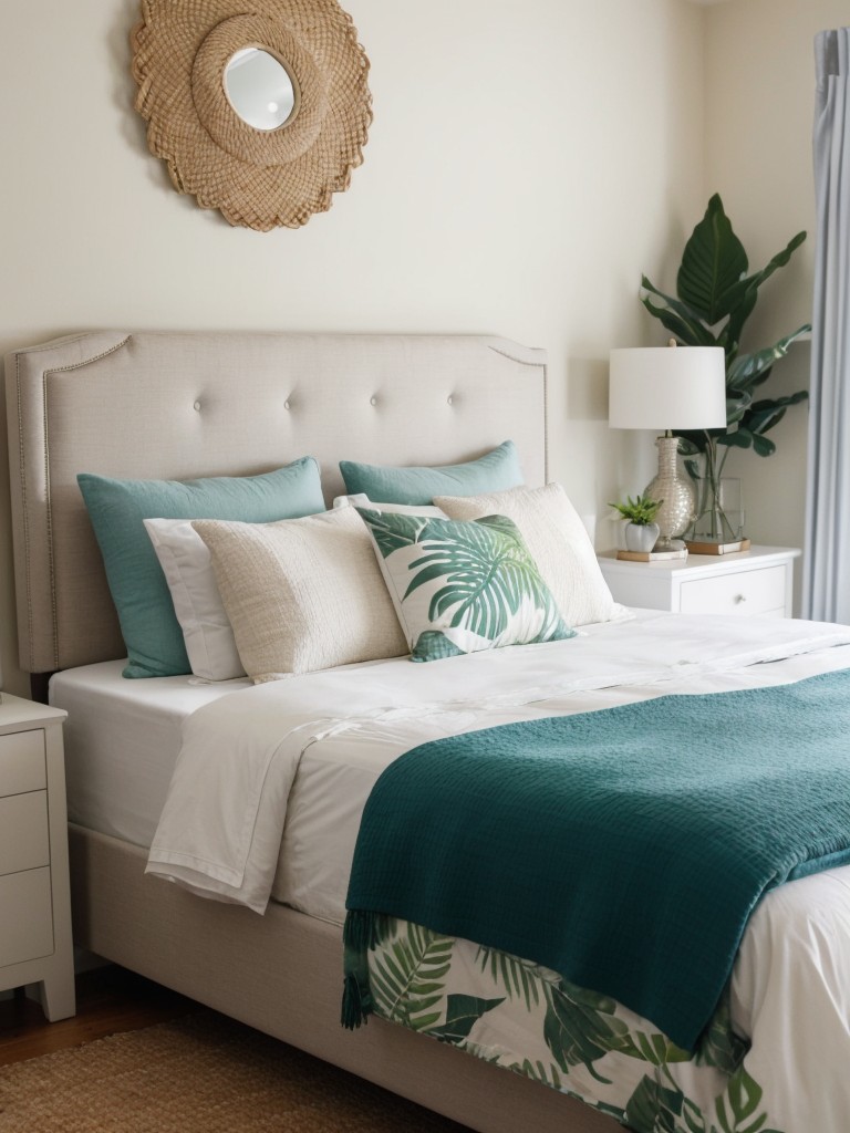 Create a Relaxing Bedroom Oasis with Tropical Decor & Chic Headboard!