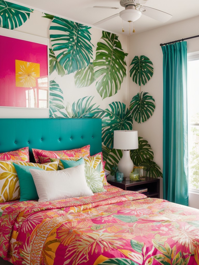 Cozy Apartment Bedroom Makeover: Tropical Vibes and Bold Colors!