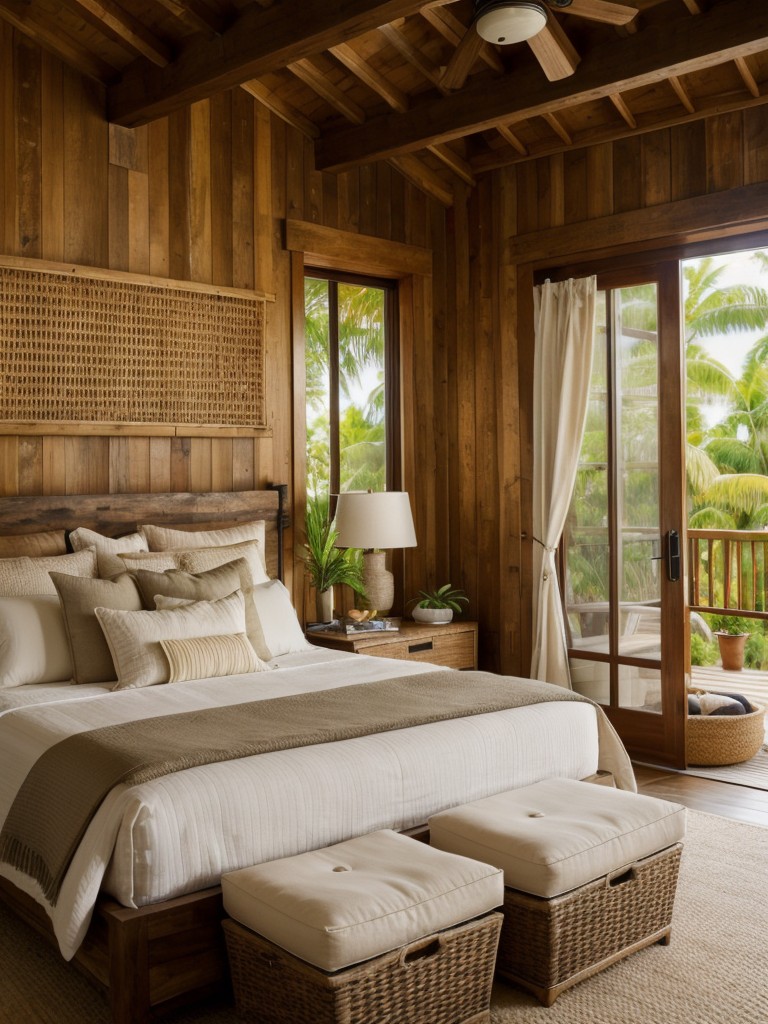 Tropical Bedroom Magic: Embrace Organic Textures & Materials!