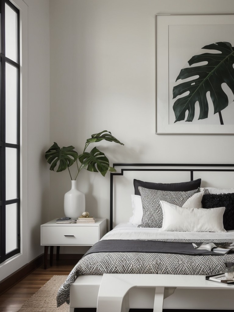 Tropical Vibes for Your Apartment's Bedroom: Monochrome & Sleek