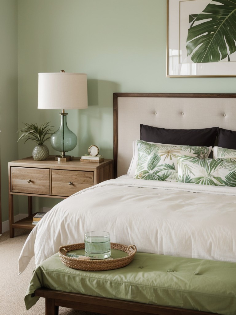 Tropical-inspired Bedroom Bliss: Create Balance and Serenity in Your Apartment!