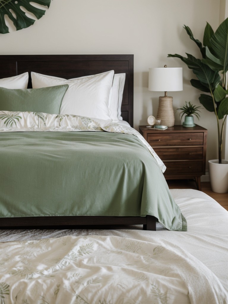 Tropical Bedroom Vibes: Upgrade Your Apartment with Luxurious Bedding!