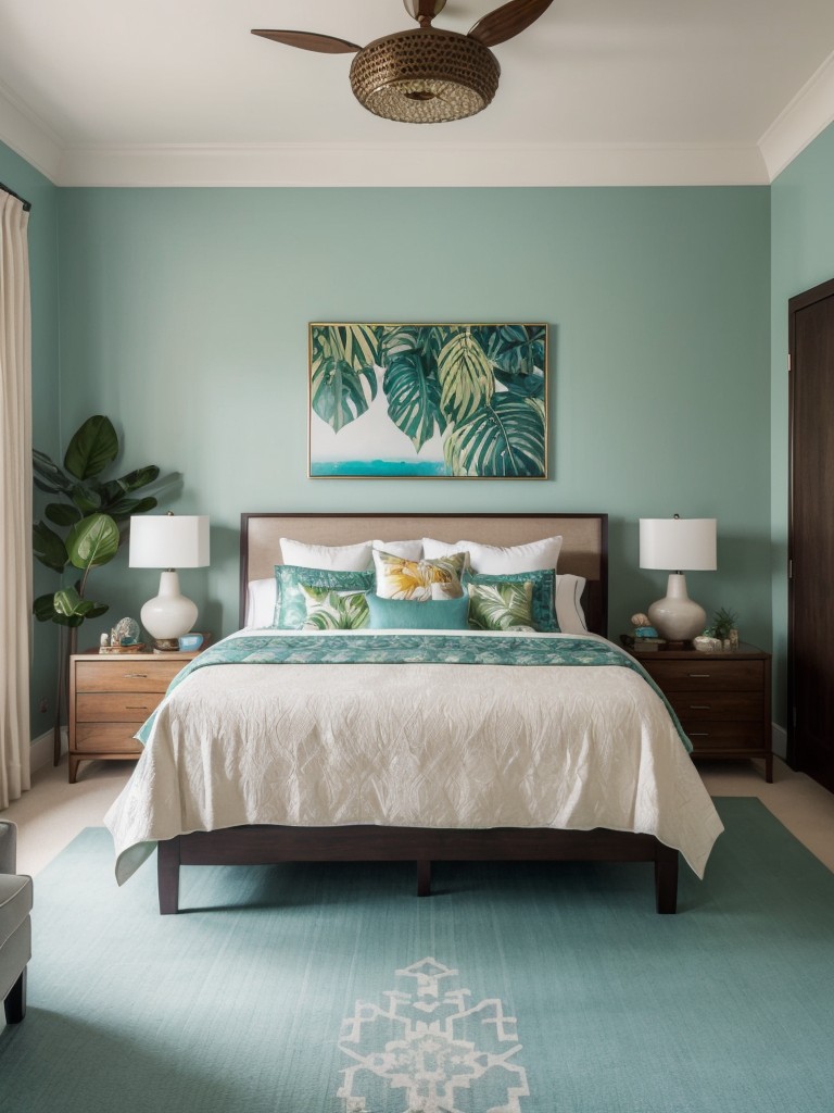 Stylish Apartment Inspo: Elevate Your Bedroom with Tropical Vibes!