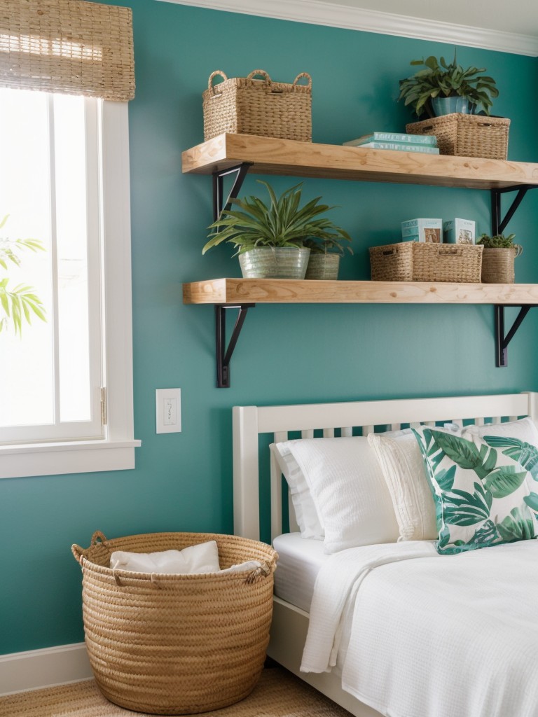 Tropical Bedroom Vibes: Stylish Storage Solutions for Apartments!