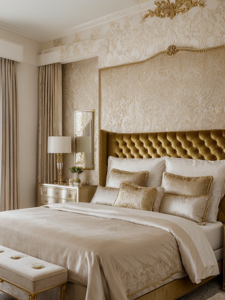 Create a Parisian-Inspired Oasis in Your Bedroom with Velvet and Gold!