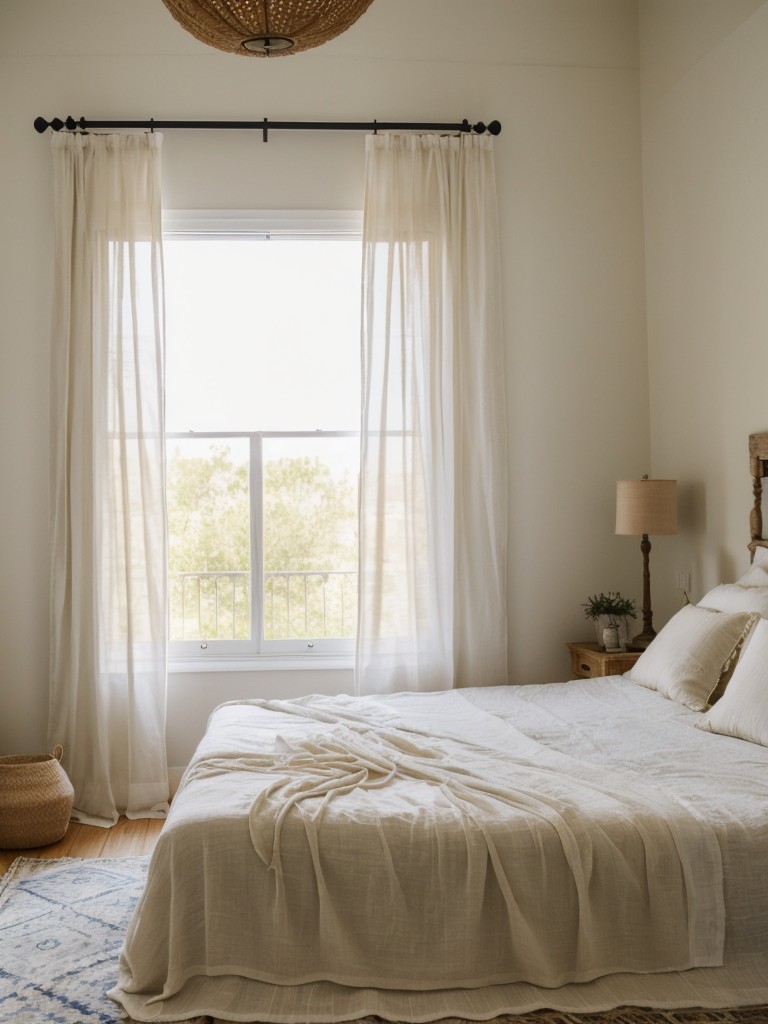 Light & Airy Boho-Chic Bedroom with Sheer Curtains