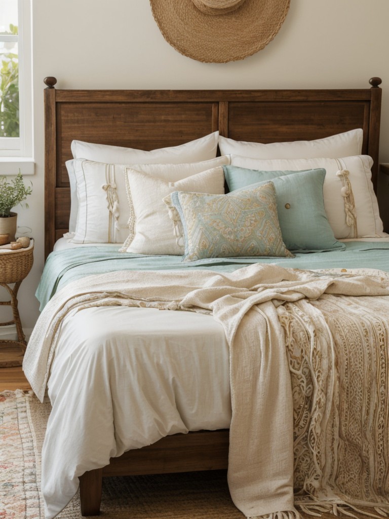 Create a cozy Mediterranean bedroom with boho-chic vibes