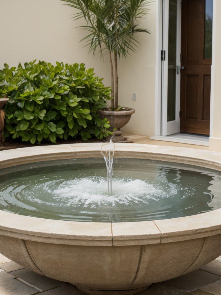 Breathe Life into Your Apartment: Mediterranean Bedroom Oasis with a Relaxing Water Feature!