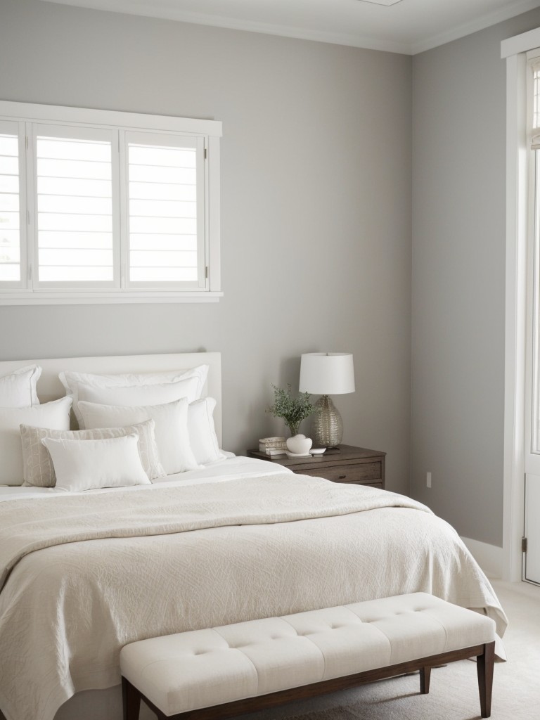 Serene Mediterranean Bedroom Decor: Monochromatic Elegance